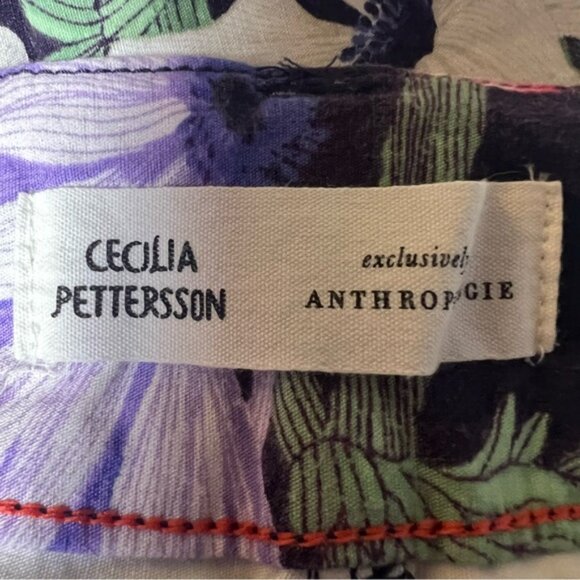 ANTHROPOLOGIE Cecilia Pettersson The Colette Cropped Pants Floral Size 28 - Picture 9 of 14